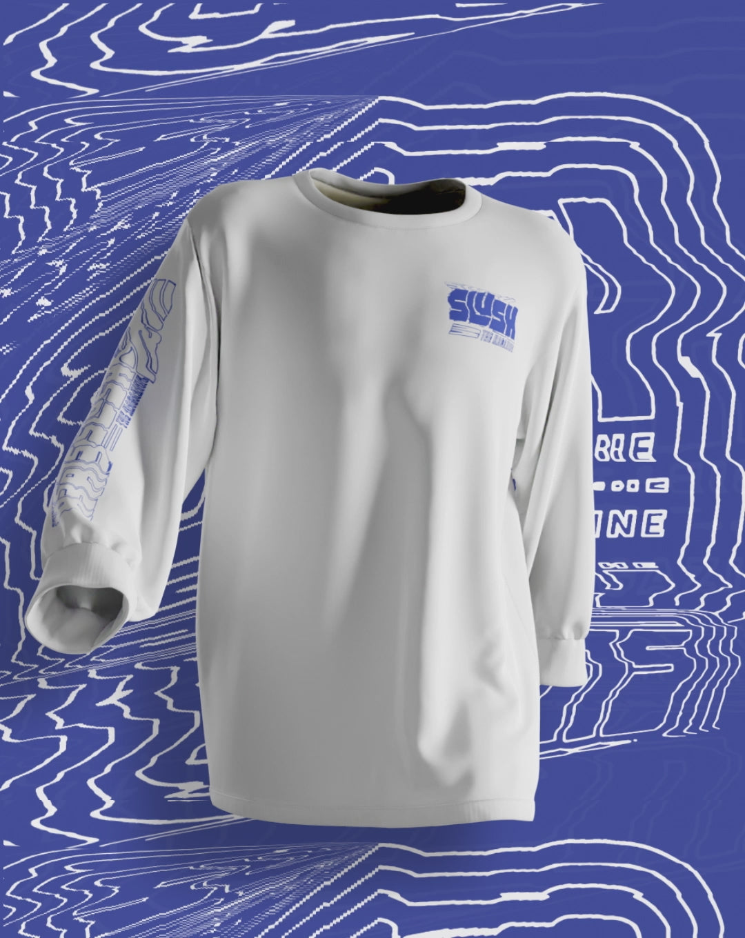 SLUSH "DISTORTION" LONGSLEEVE T-SHIRT - WHITE